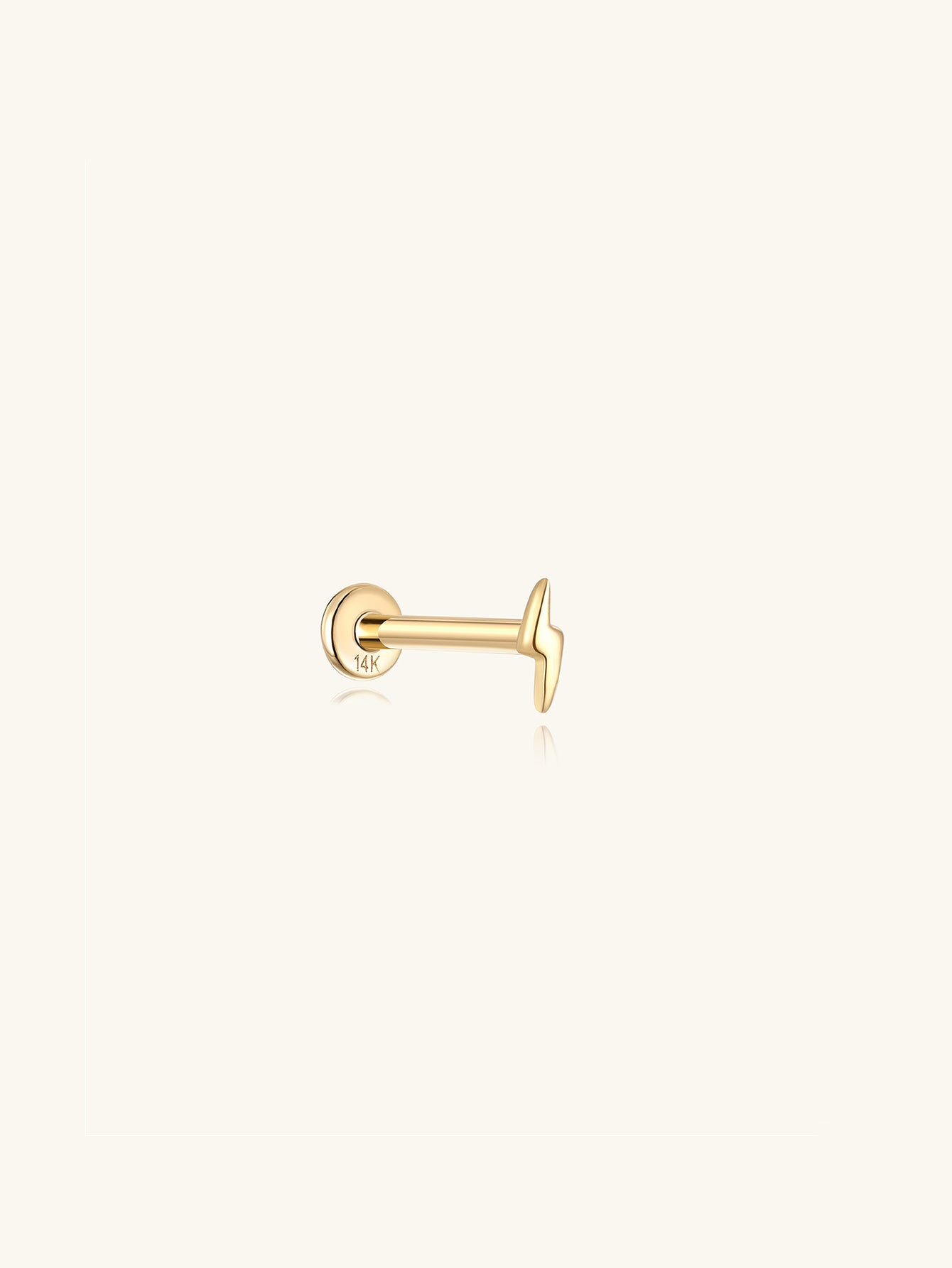 14K ソリッドゴールド シングル ミニ スパークル バタフライ ピアス 14K ソリッドゴールド シングル ハチドリ フラットバック イヤリング