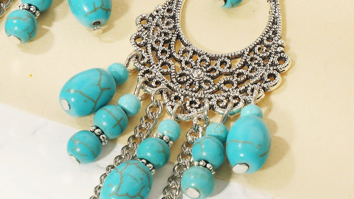 Why the Kosiner Boho Vintage Turquoise Earring Set is the Best Choice for Your Outfit - Kosinerjewelry