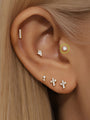 14K Solid Gold 4MM Classic Mini Ear Piercing Stud - Kosinerjewelry-7