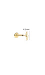 KOSINER Lightning Stud Size Guide(4.0mm), 14K Solid Gold Smooth Polished Flat Back Piercing Ear Jewelry