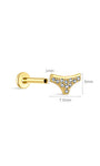 KOSINER Blue bikini flatback stud size guide, 5mm height, 1mm post thickness