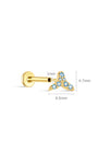 KOSINER Mermaid tail flatback stud size guide, 4.7mm height, 1mm post thickness