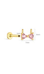 KOSINER Bikini flatback stud size guide, 6mm height, 1mm post thickness
