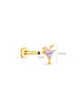 KOSINER Cocktail glass flatback stud size guide, 6.5mm height, 1mm post thickness
