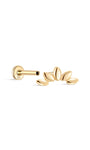 KOSINER 14K solid gold petal arc stud, waterproof, hypoallergenic, nickel-free, no plating