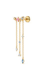 Kosinerjewelry KOSINER 925 Sterling Silver Oceanic Starfish Tassel Flat Back Stud