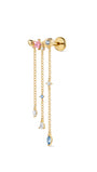Kosinerjewelry KOSINER 925 Sterling Silver Oceanic Starfish Tassel Flat Back Stud