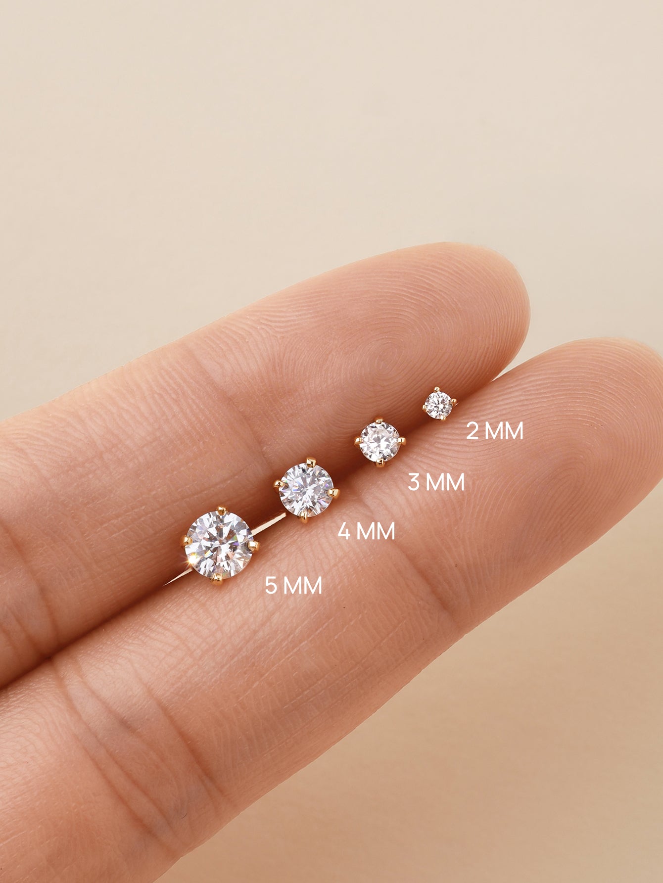 14K massief goud 3MM klassieke mini oorpiercing Stud