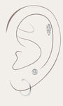 Kosiner 14K Solid Gold Flatback Earrings CZ Studs and Small Hoop Earrings Ear Piercing Jewelry on Ear