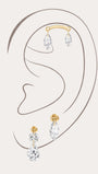 Kosiner Jewelry KOSINER 14K Solid Gold Delicate Marquise Drop Stud Set
