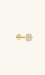 Kosiner 14K Solid Gold Classic Round Ear Piercing Stud