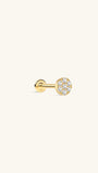 Kosiner 14K Solid Gold Classic Round Ear Piercing Stud