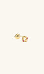KOSINER Little Wonder 14K solid gold openwork flower flat back stud