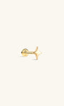 KOSINER 14K Solid Gold Glossy Star Flat Back Stud