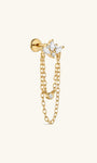 KOSINER At Dawn lotus chain dangle flat back stud side view
