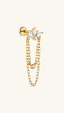KOSINER At Dawn lotus chain dangle flat back stud side view