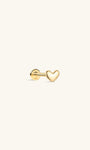 KOSINER 14K Solid Gold Dainty SweetHeart Flat Back Stud