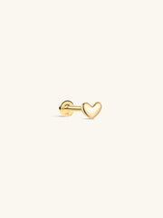 KOSINER 14K Solid Gold Dainty SweetHeart Flat Back Stud