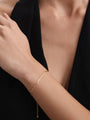 KOSINER 18K Gold Vermeil Boyfriend Chain Bracelet, Dainty Thin Paperclip Link Adjustable Bracelet for Women, Minimal Stackable Gold Chain Jewelry