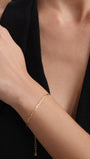 KOSINER 18K Gold Vermeil Boyfriend Chain Bracelet, Dainty Thin Paperclip Link Adjustable Bracelet for Women, Minimal Stackable Gold Chain Jewelry
