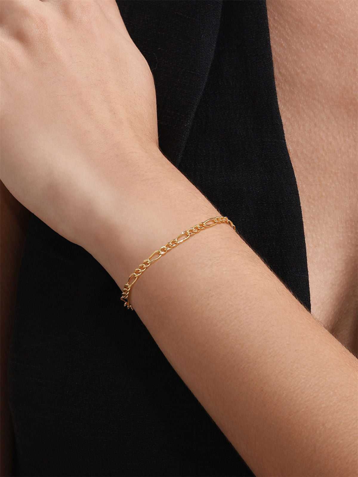 Kosiner Jewelry KOSINER 18K Gold Vermeil Figaro Chain Bracelet