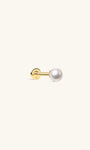 KOSINER 14K Solid Gold Classic Pearl Flat Back Stud,hypoallergenic and tarnish-proof.