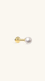 KOSINER 14K Solid Gold Classic Pearl Flat Back Stud,hypoallergenic and tarnish-proof.