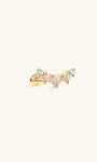 KOSINER 14K Solid Gold Elegant Opal Cluster Flat Back Stud