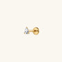 Kosiner 14K Gold Pear Lab-Grown Diamond Flat Back Delicate Stud