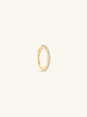 KOSINER 14K Solid Gold Elegant Pave Hoop, waterproof, tarnish-proof and hypoallergenic for sensitive ears