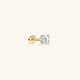 KOSINER 14K Solid Gold Minimalist Moissanite Flat Back Stud