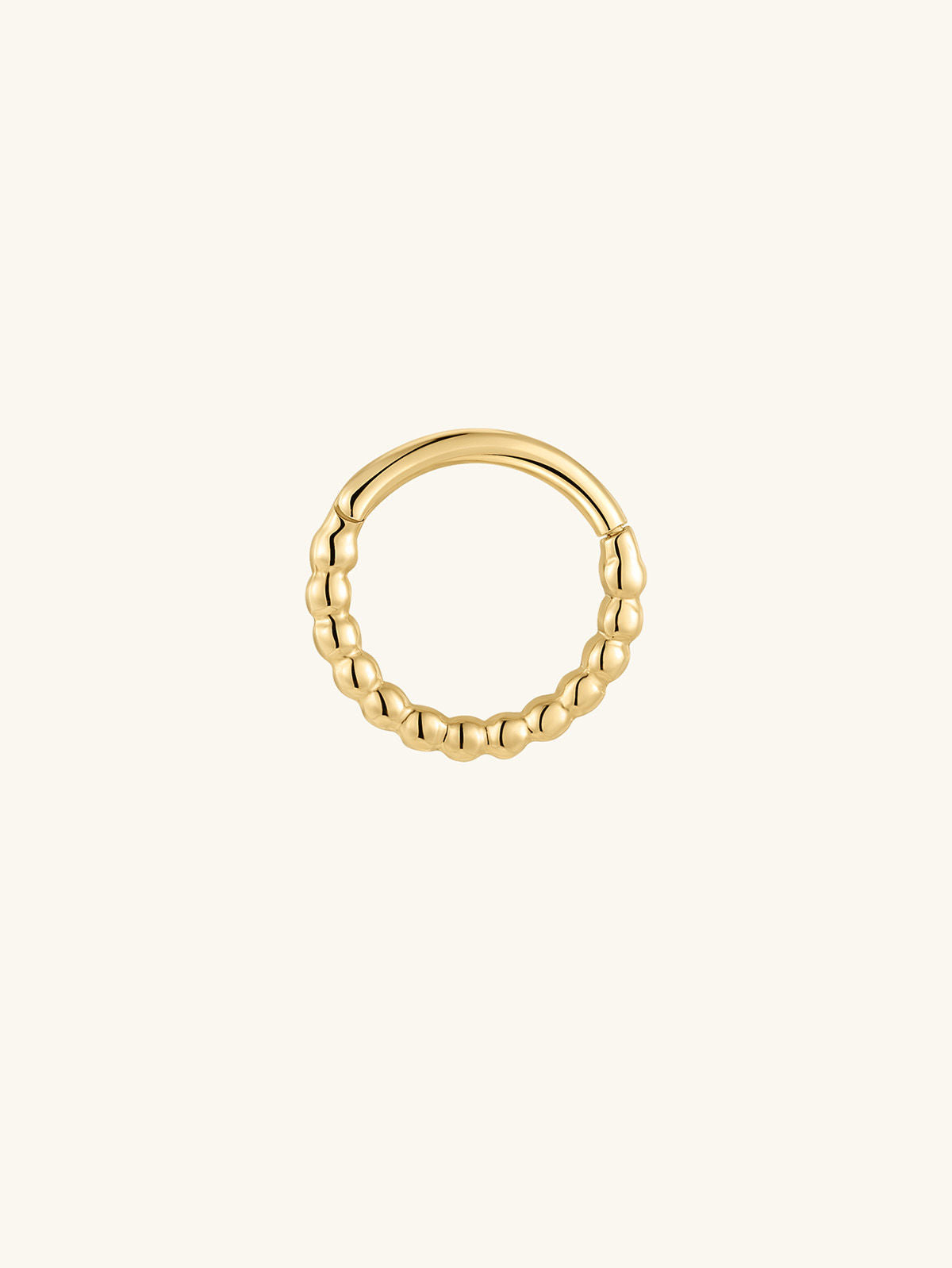 KOSINER 14K Solid Gold Classic Smooth Ball Beaded Clicker Hoop, Nickel-Free Waterproof Minimal Daith Helix Tragus Piercing Jewelry for Women