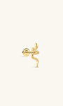 KOSINER 14K Solid Gold Dainty Textured Snake Flat Back Piercing Stud, Nickel-Free Waterproof Vintage Animal Cartilage Earring for Multi Ear Stack Piercing