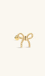 KOSINER 14K Solid Gold Elegant Textured Bowknot Flat Back Stud, Hypoallergenic Internal Thread Helix Tragus Cartilage Piercing Earring