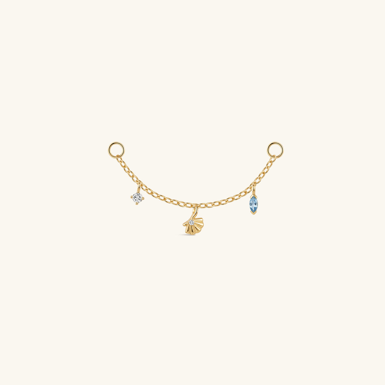 Kosinerjewelry KOSINER 925 Sterling Silver Oceanic Shell Tassel Chain Hoop Charm