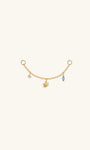 Kosinerjewelry KOSINER 925 Sterling Silver Oceanic Shell Tassel Chain Hoop Charm