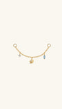 Kosinerjewelry KOSINER 925 Sterling Silver Oceanic Shell Tassel Chain Hoop Charm
