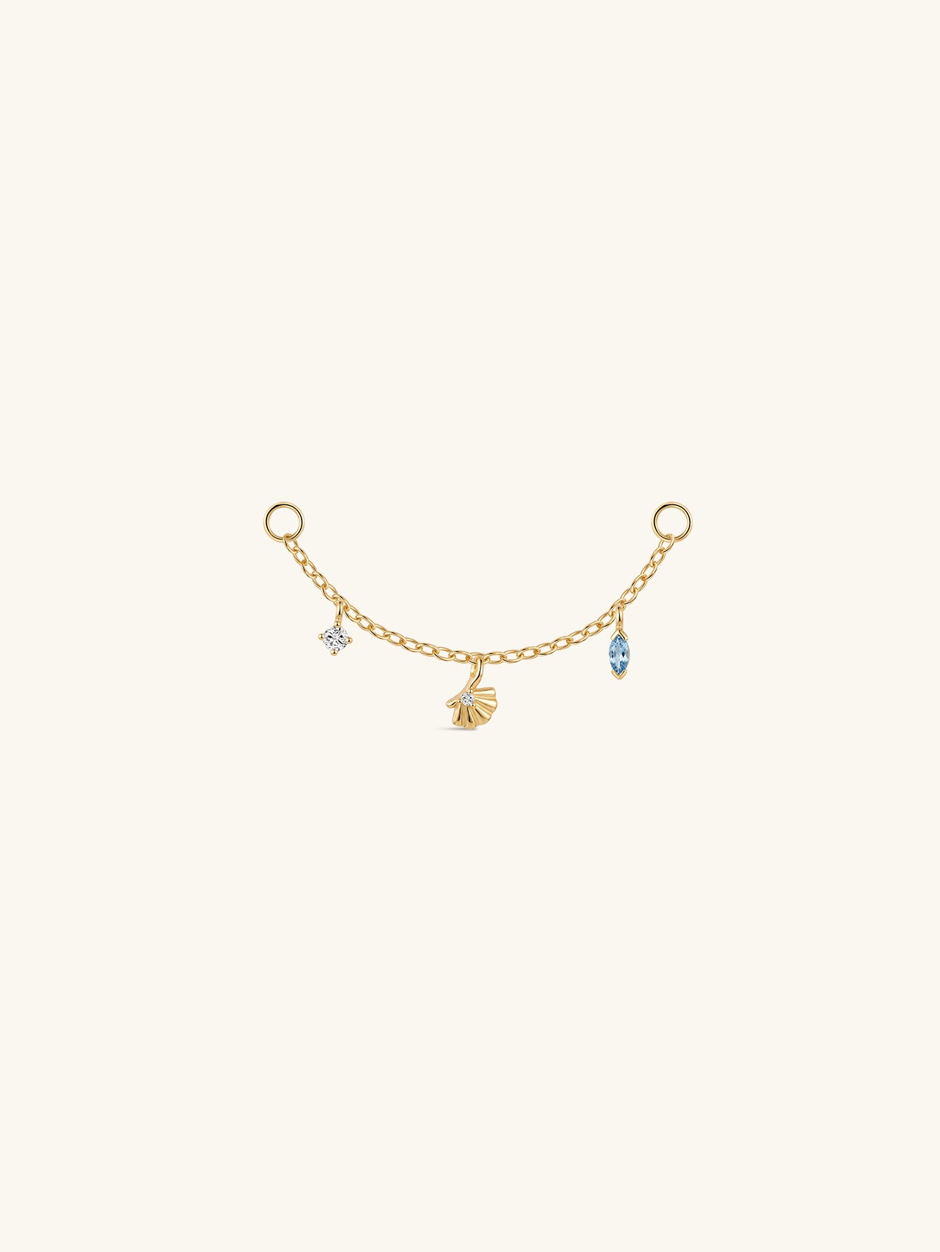 Kosinerjewelry KOSINER 925 Sterling Silver Oceanic Shell Tassel Chain Hoop Charm