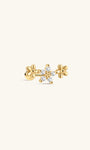KOSINER 14K Solid Gold Flower Trio Flat Back Stud, Hypoallergenic Cartilage Earring for Helix Piercing