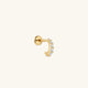 KOSINER 14K Solid Gold Delicate C-Shape Flat Back Stud