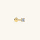 KOSINER 14K Solid Gold Minimalist Lab-Grown Diamond Flat Back Stud