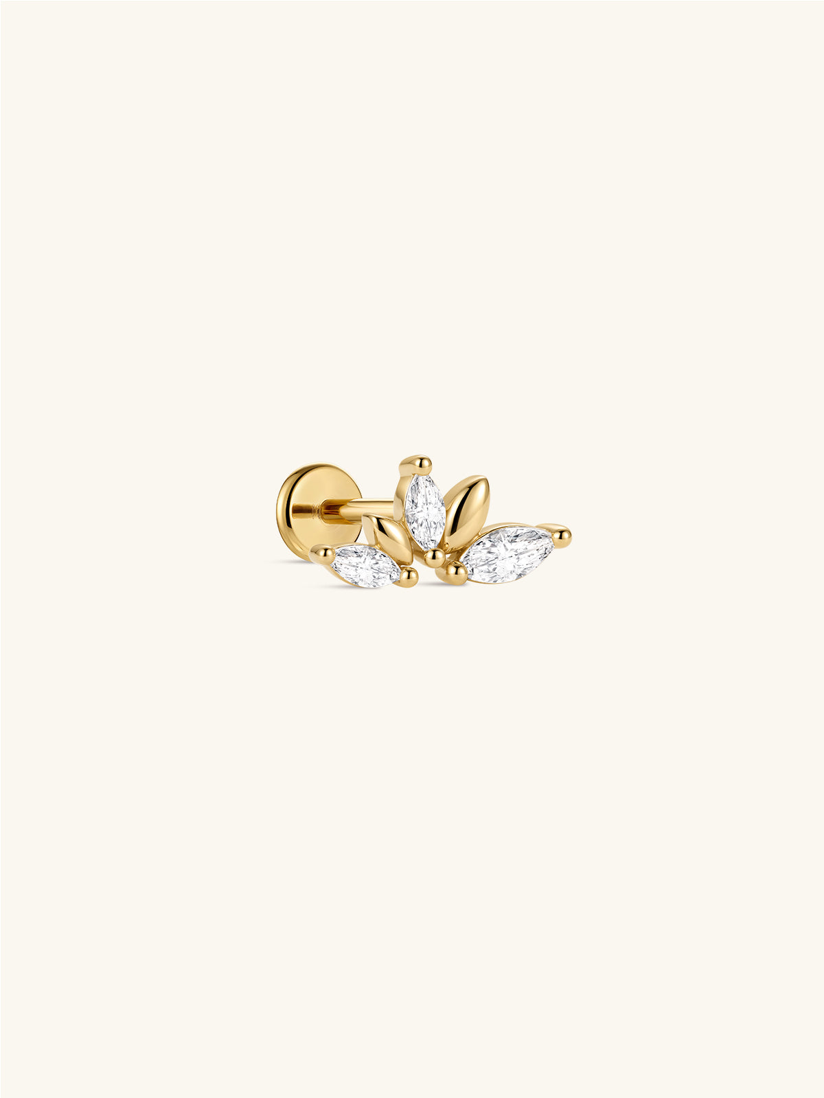 KOSINER At Dawn 925 Sterling Silver Blooming Lotus Flat Back Stud side view