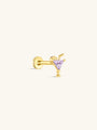 KOSINER Seaspritz 925 sterling silver cocktail glass flat back stud