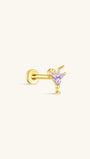 KOSINER Seaspritz 925 sterling silver cocktail glass flat back stud