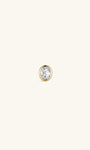 KOSINER 14K solid gold oval lab-grown diamond bezel flat back stud
