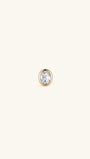 KOSINER 14K solid gold oval lab-grown diamond bezel flat back stud