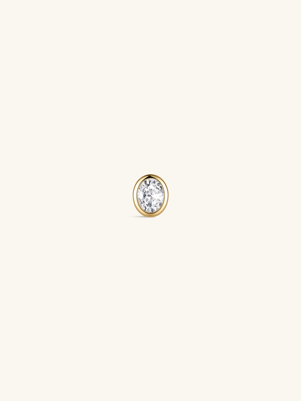 KOSINER 14K solid gold oval lab-grown diamond bezel flat back stud
