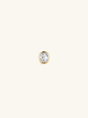 KOSINER 14K solid gold oval lab-grown diamond bezel flat back stud