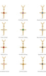 Kosiner Jewelry KOSINER 18K Gold Vermeil Birthstone Cross Chain Necklace