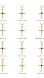 Birthstone Cross Necklace in 18k Gold Vermeil